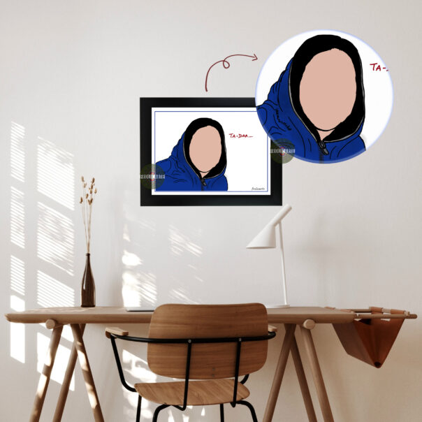 A lovable memory that is to be cherished forever - keep it beautifully framed in this personalized faceless portrait. This will be a perfect addition, for your love one's. A wonderful keepsake to your beloved as well. This faceless portrait is Personalizable.